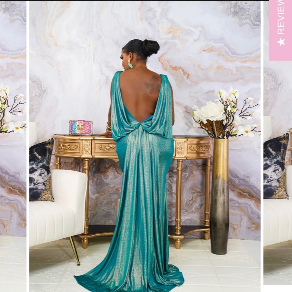 venicia draped gown